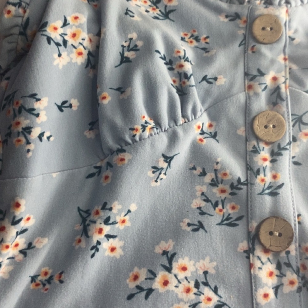 No Boundaries Blue Floral Dress - Picture 3 of 4
